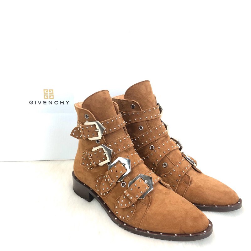 Givenchy Studded Multi-Strap Suede Boots